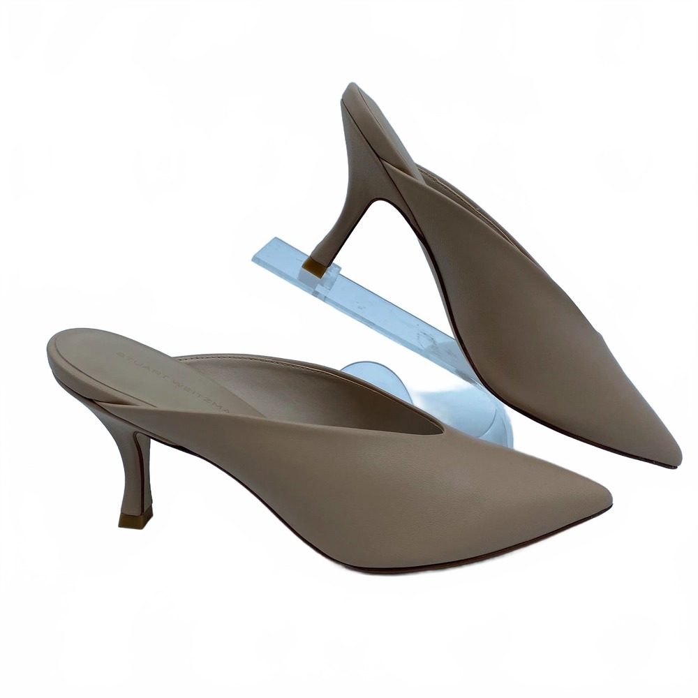 Stuart Weitzman Tan Heels Lulah Mule Pointed Toe | Womens 5